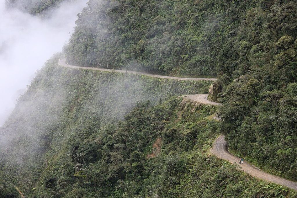 The Death Road in Bolivia an scenic road.