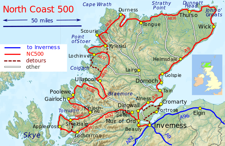 north coast 500 map